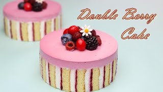 라즈베리 생크림 케이크 만들기 / Sweet Raspberry Cream Cake Recipe / ダブルベリークリームケーキ / डबल बेरी क्रीम केक