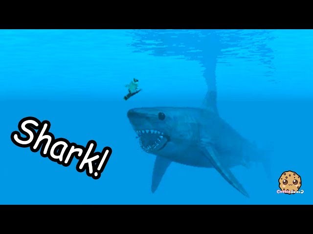 Giant Shark On Boat + Swimming In Water - Roblox Cookie Swirl C Game Video