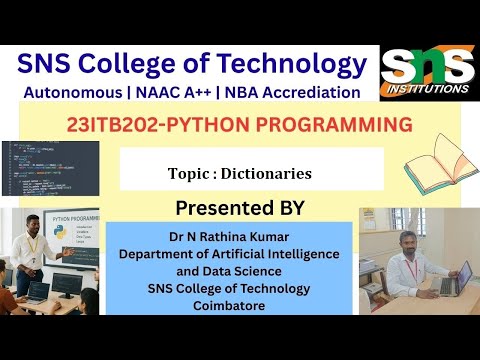 Dictionaries Python Programming Sns Institutions