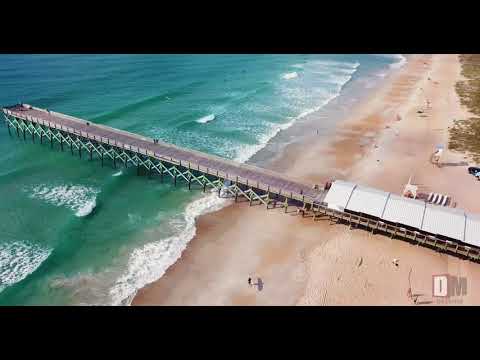 Sufers at Crystal Pier capture by drone