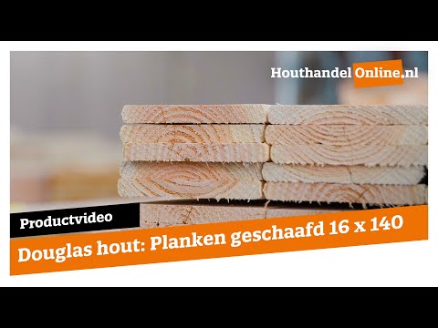 Plank Douglas hout 16x140mm geschaafd video