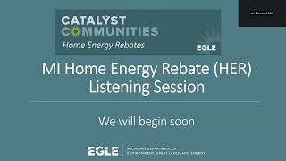 MI Home Energy Rebate Listening Session