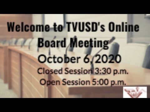 October 6, 2020 Regular Board Meeting