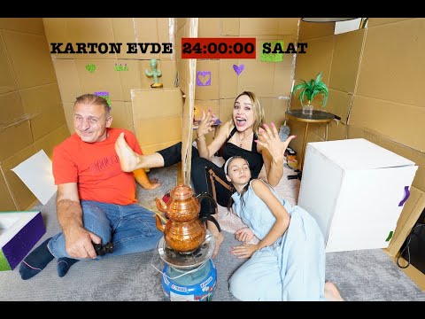 Living in a Tiny Cardboard House for 24 Hours!! Last One Out Wins Rukiye Çetinkaya