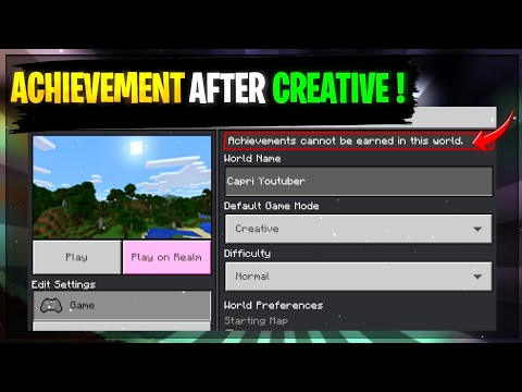 HOW TO TURN ON ACHIEVEMENT IN MINECRAFT PE AFTER USING CREATIVE MODE