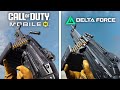 Call Of Duty Mobile Vs Delta Force Weapons Comparison