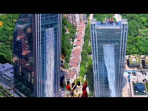 The Spectacular Waterfall Building in Shanghai | A Modern Wonder |Amazing landscapes in China