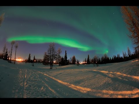 Северное сияние. Таймлапс. Нарьян-Мар. 09.04.2018
