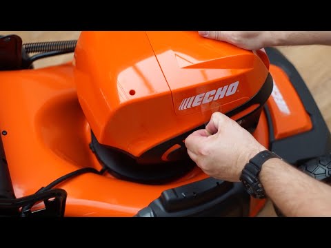ECHO DLM-310/46SP 40V cordless self-propelled lawn mower quick setup guide.