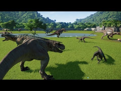 2 Acrocanthosaurus VS 2 T-Rex VS 2 Spinosaurus VS 2 Indoraptor VS 2 Giganotosaurus VS 2 Carcha - JWE