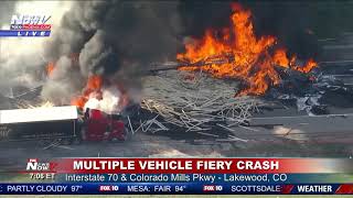 HORRIFIC CRASH SCENE: One Death, Injuries Reported Following Pileup, Fire in Lakewood, CO