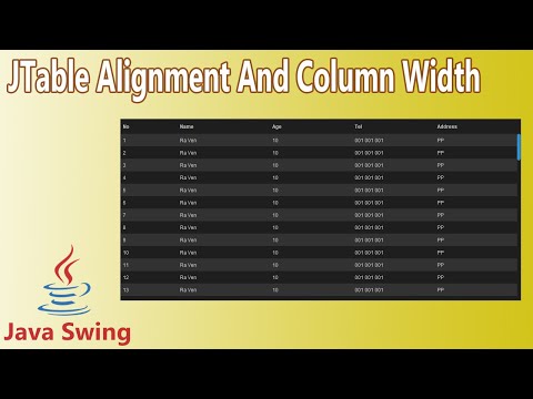 Java Swing Jtable Text Alignment And Column Width
