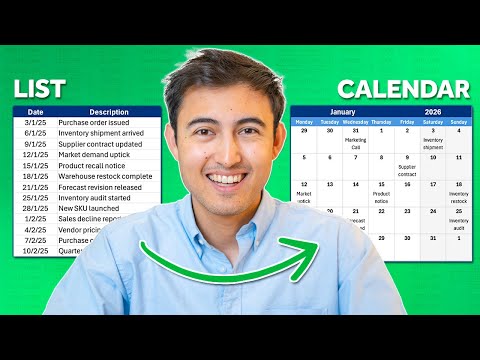 Create a Dynamic Calendar From a List of Events in Excel