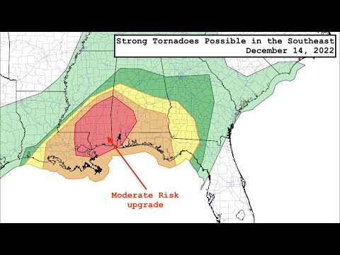 Forecast Update - December 14, 2022 - Moderate Risk Upgrade, Strong Tornadoes Possible in the SE