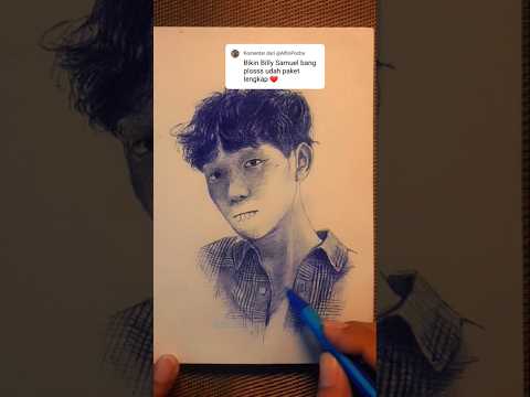 Gambar Billy Samuel only pen #ballpenart #billysamuel #sketsawajah #drawing  #portraitart #pulpen