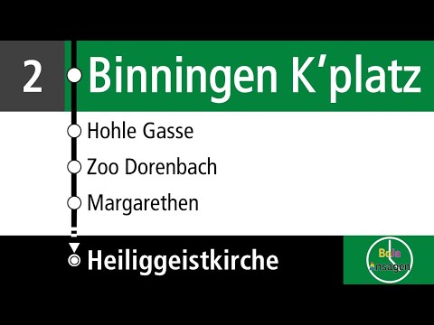 BVB Ansagen | TE 2 Binningen - Basel Heiliggeistkirche | Bauarbeiten | Tramersatz | BoJa Ansagen