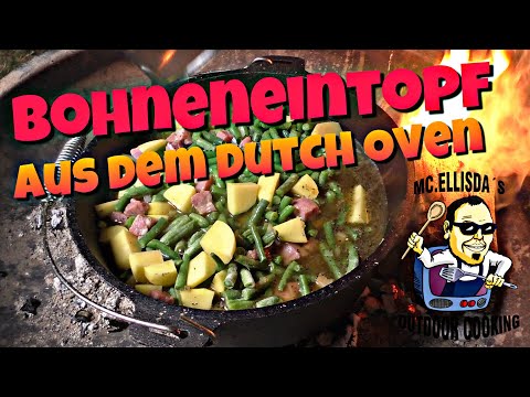 #113 - Schneller, einfacher Bohneneintopf mit Römerfleisch aus dem Dutch Oven 🇩🇪