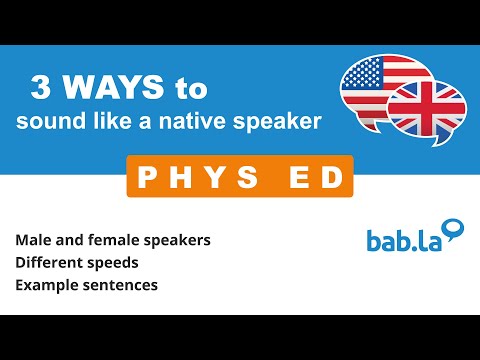 Part of a video titled PHYS ED pronunciation | Improve your language with bab.la - YouTube