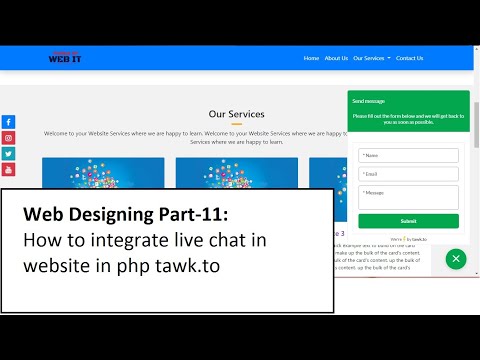 Web Designing Part 11 How to integrate live chat in website in php tawk to