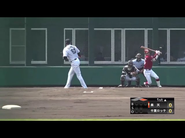 【ファーム】開始3分で電光石火の先制点!! イーグルス・村林のタイムリー2ベースヒット!! 2018/8/3 M-E(ファーム)