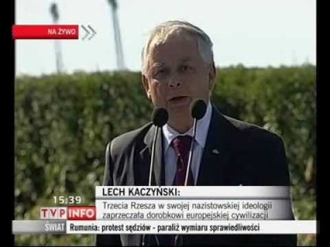Lech Kaczyński przemawia na Westerplatte 1.09.2009