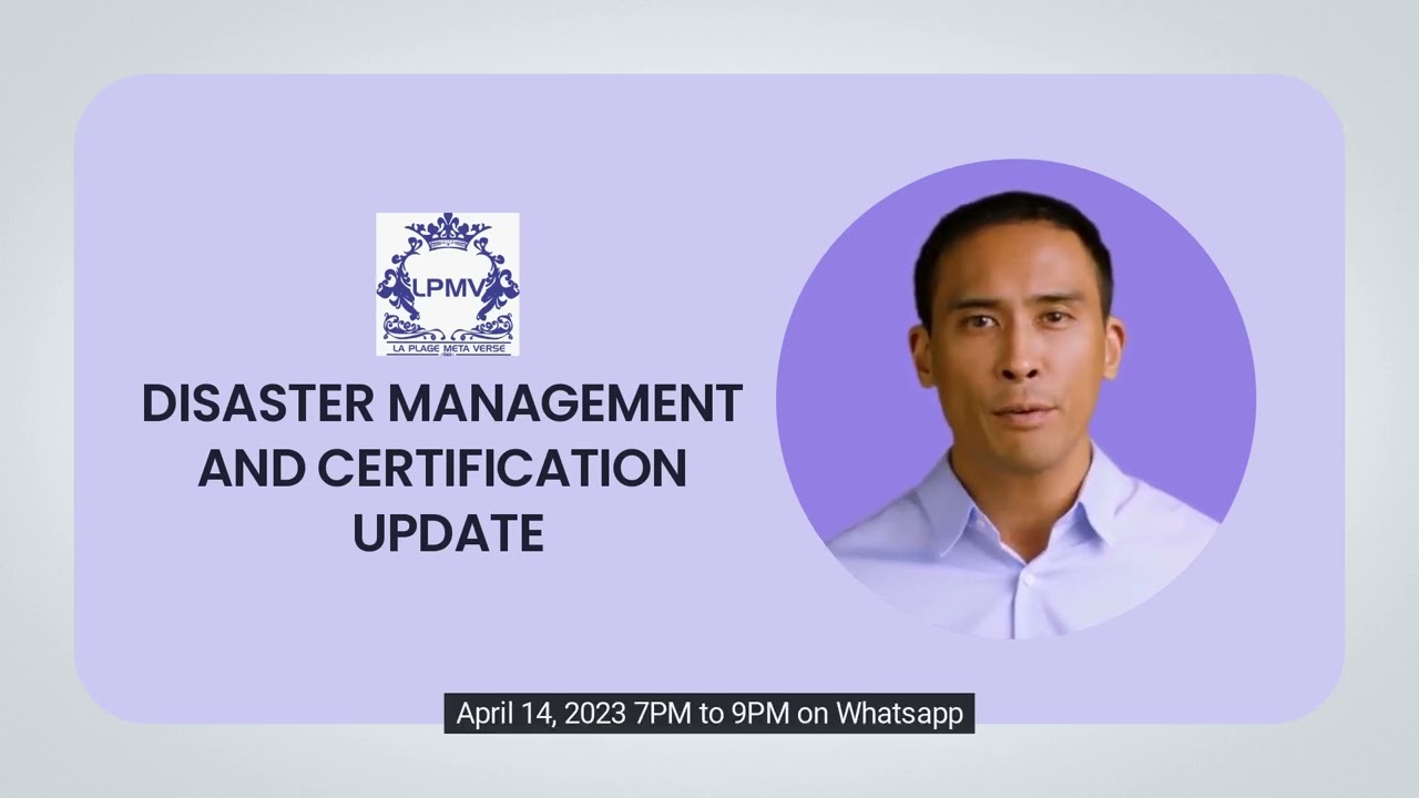 Disaster Management Training and certification Update