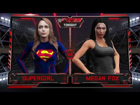 WWE 2K17 Supergirl VS Megan Fox In A Backstage Brawl