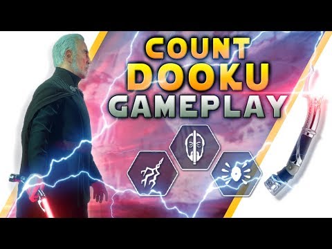 COUNT DOOKU GAMEPLAY: Abilities, Emotes, Heroes vs Villains & Arcade - Battlefront 2