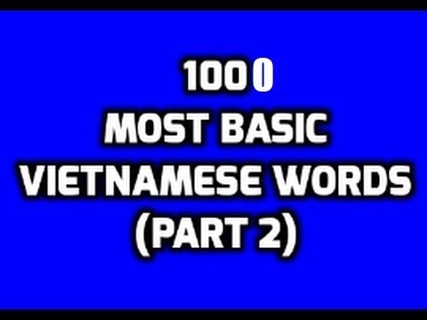 1000 Most Bacsic Vietnamese Vocabulary Part 1
