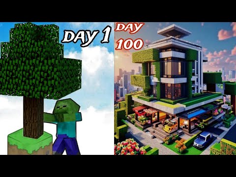 Shocking! Surviving 100 Days on 1 Tree in Minecraft Hardcore (Hindi)