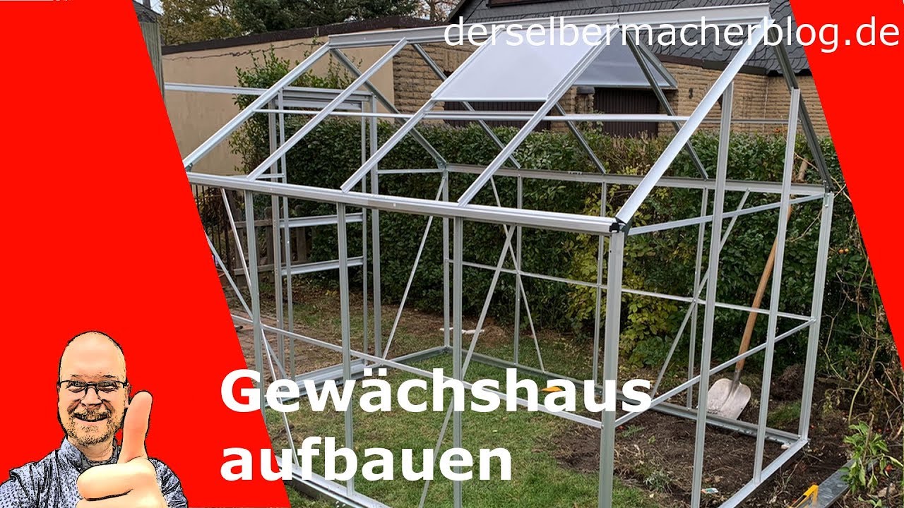 Gewächshaus Aufbau (Deuba Aluminium Gewächshaus, 7,6qm)