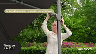 Madison Zweefparasol Monaco flex III 300x300cm grey | Boender Outdoor