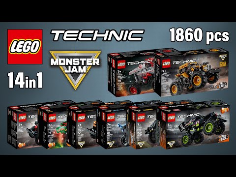 ALL LEGO® Technic™ Monster Jam™ 2025-2021 (14in1)[1860 pcs] Building Instructions @TopBrickBuilder