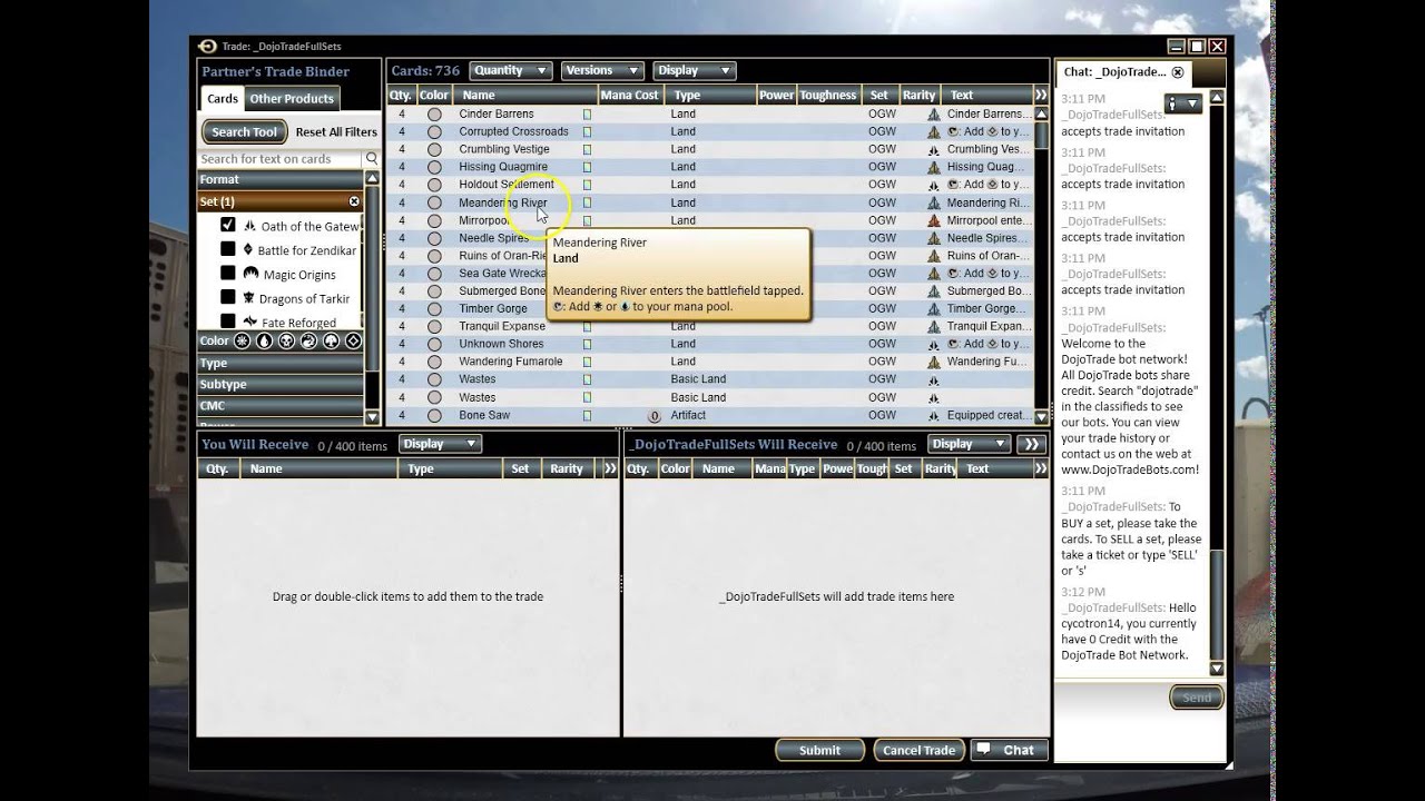How to take a complete MTGO Set