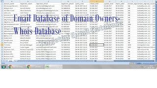 Email Database of Domain Owners  Whois Database  Demo Video