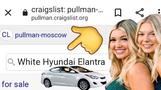 White Hyundai Elantra! CRAIGSLIST. Moscow Idaho.