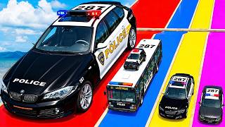 Giant & Small Car vs Portal Trap with Slide Colors – Cars vs Trains – BeamNG.Drive