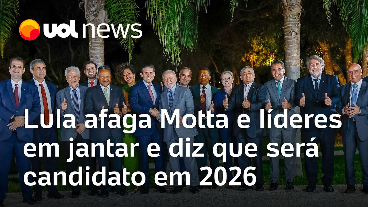Lula afaga Motta e líderes em jantar e diz que será candidato em 2026