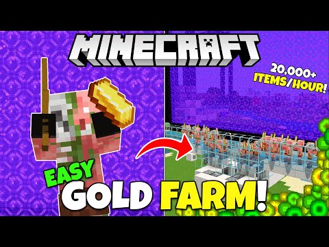 Insane GOLD FARM Tutorial!! Get 20,000 Items/Hour!! Minecraft Bedrock (MCPE Xbox PS5 PC) by silentwisperer