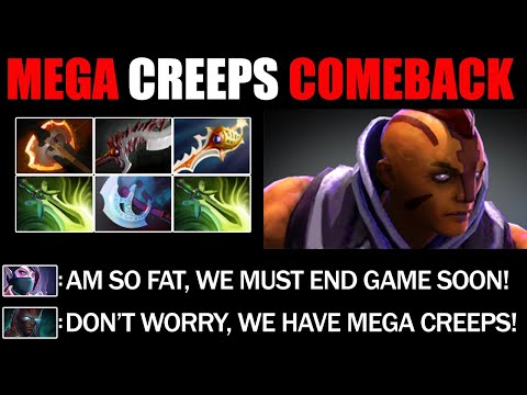 INSANE FARM MACHINE Anti-Mage 1100 GPM VS Mega Creeps - Most Epic Comeback 7.27c Dota 2