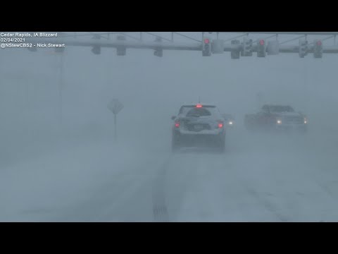 POWERFUL Cedar Rapids, IA Blizzard - 02/04/2021