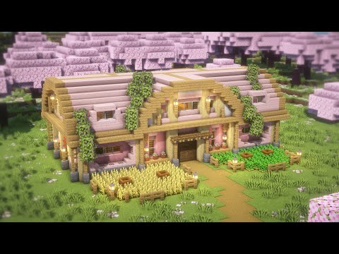 IrieGenie -  Minecraft: How To Build a Cherry Storage House (Survival Tutorial)(#42) |  Minecraft architecture, cherry tree warehouse, interior