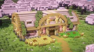 Minecraft: How To Build a Cherry Storage House (Survival Tutorial)(#42) | 마인크래프트 건축, 벚나무 창고집, 인테리어