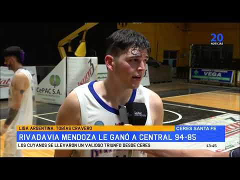 Liga Argentina  Tobías Cravero  Rivadavia Mendoza le ganó a Central 94 85  Los cuyanos se llevaron u