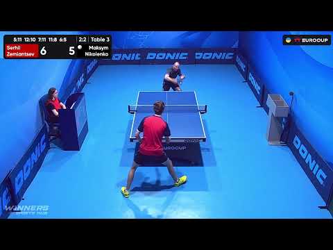 20:05 Serhii Zemiantsev - Maksym Nikolenko 10.08.2023 TT Euro.Cup  Ukraine Star. TABLE 3