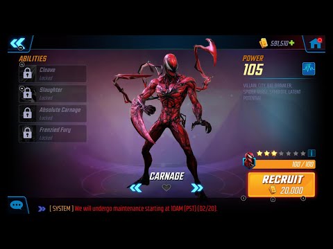 [*/\*] Marvel Strike Force - Unlock Villain CARNAGE