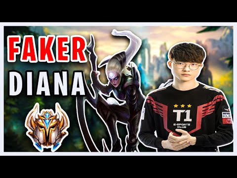 T1 FAKER PLAYS DIANA JUNGLE VS RUMBLE||SEASON 11 LEAGUE OF LEGENDS