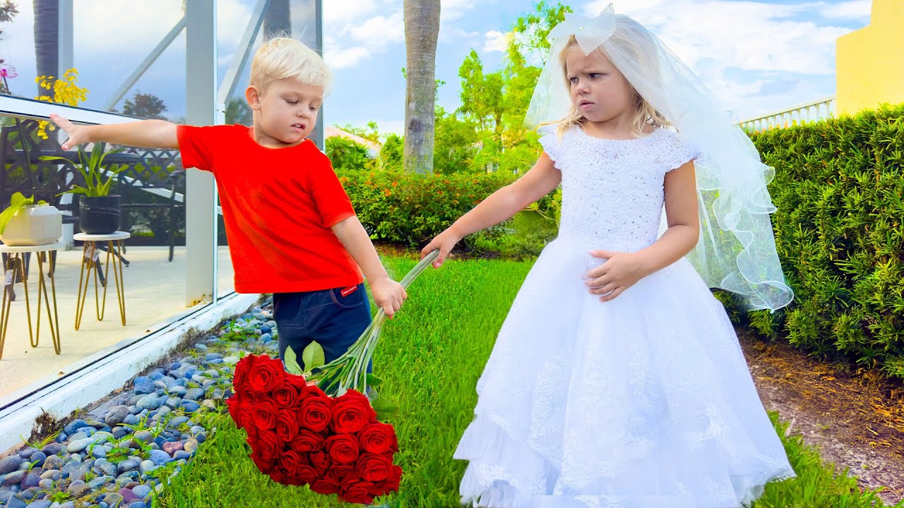 Naomi dresses the wedding dress