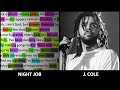 J. Cole - Night Job [Rhyme Scheme] Highlighted
