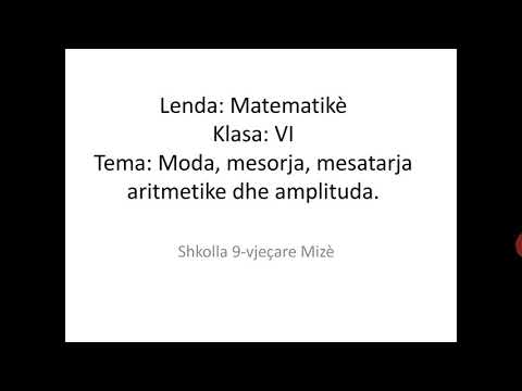 Moda, mesorja, mesatarja aritmetike